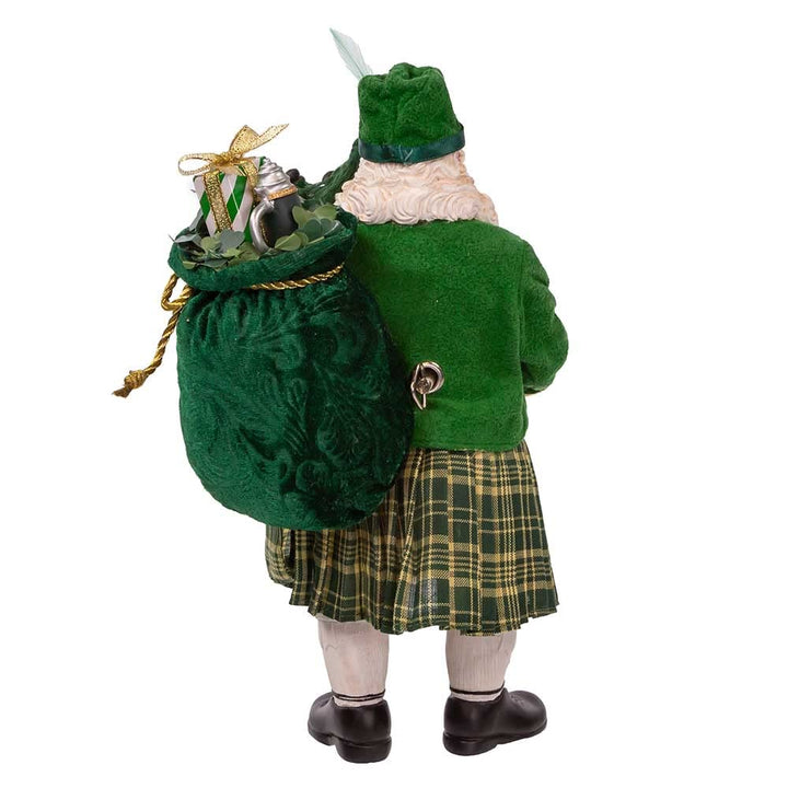 Kurt Adler 10.5-Inch Fabriché Musical Irish Bagpiper Santa