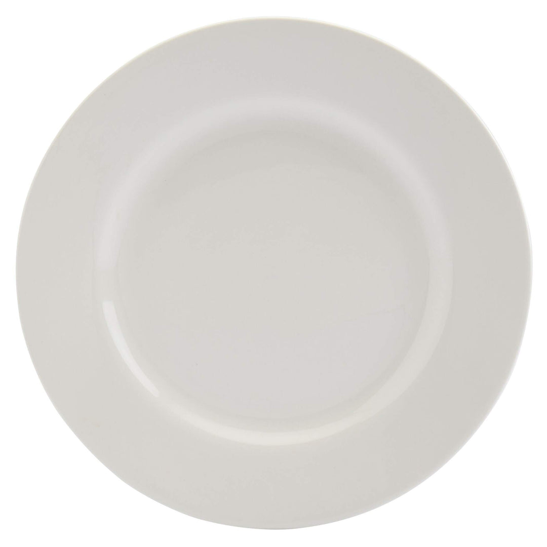 Tabletops Gallery White 16pc Dinnerware Set Service for 4 Solid Casual Round