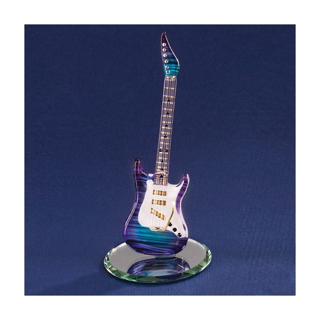 Purple Haze Electric Guitar Handcrafted Glass Figurine Clear