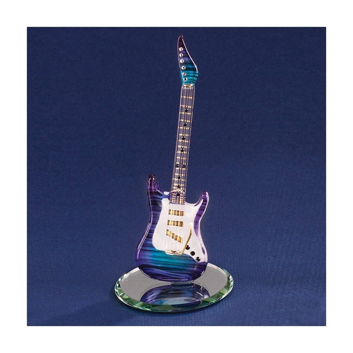 Purple Haze Electric Guitar Handcrafted Glass Figurine Clear