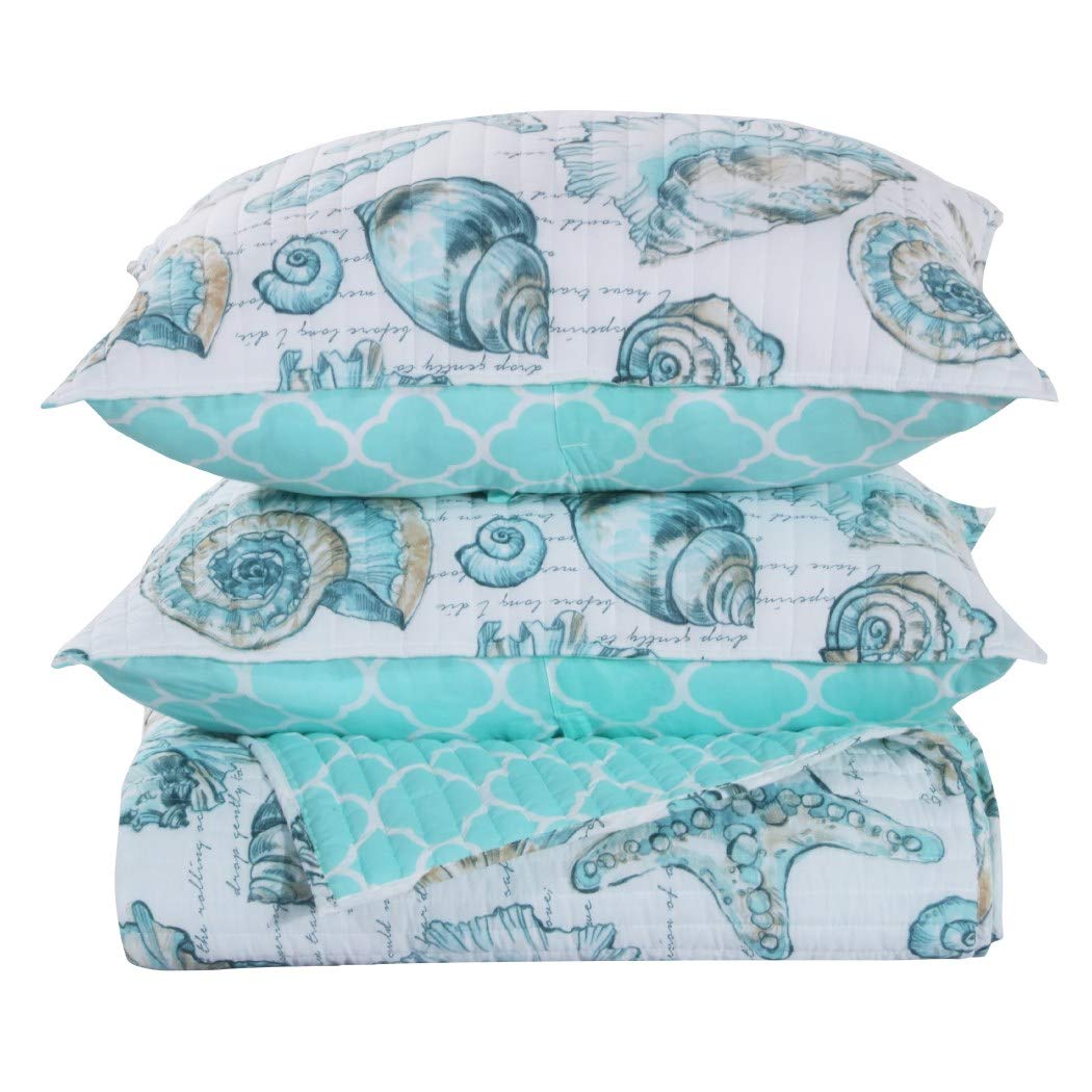 2 Piece Beach Theme Quilt Set Bright Coastal Bedding