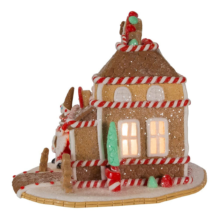 Kurt S. Adler Lighted Shop Gingerbread House 7.5-Inch Brown