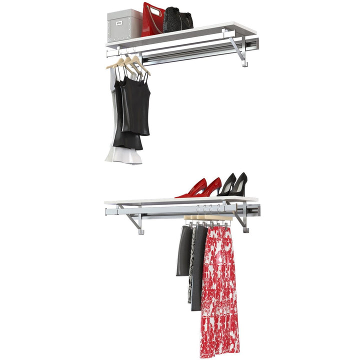 Arrange A Space Shelf Double Hang Closet System 36 in White 36" - White