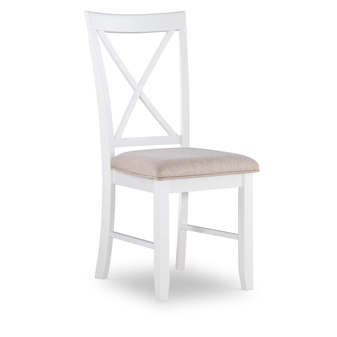 Powell Jane White Cushioned Dining Chair (Set of 2) Beige