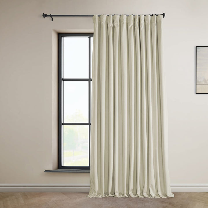 HPD Half Price Drapes Heritage Plush Velvet Curtains 108 Inches Long Room 100 X 108 - Au Lait Creme