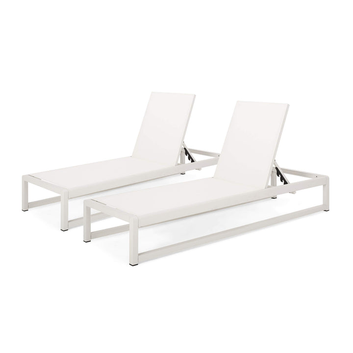 Christopher Knight Home Eudora Outdoor Chaise Lounge (Set of 2) White