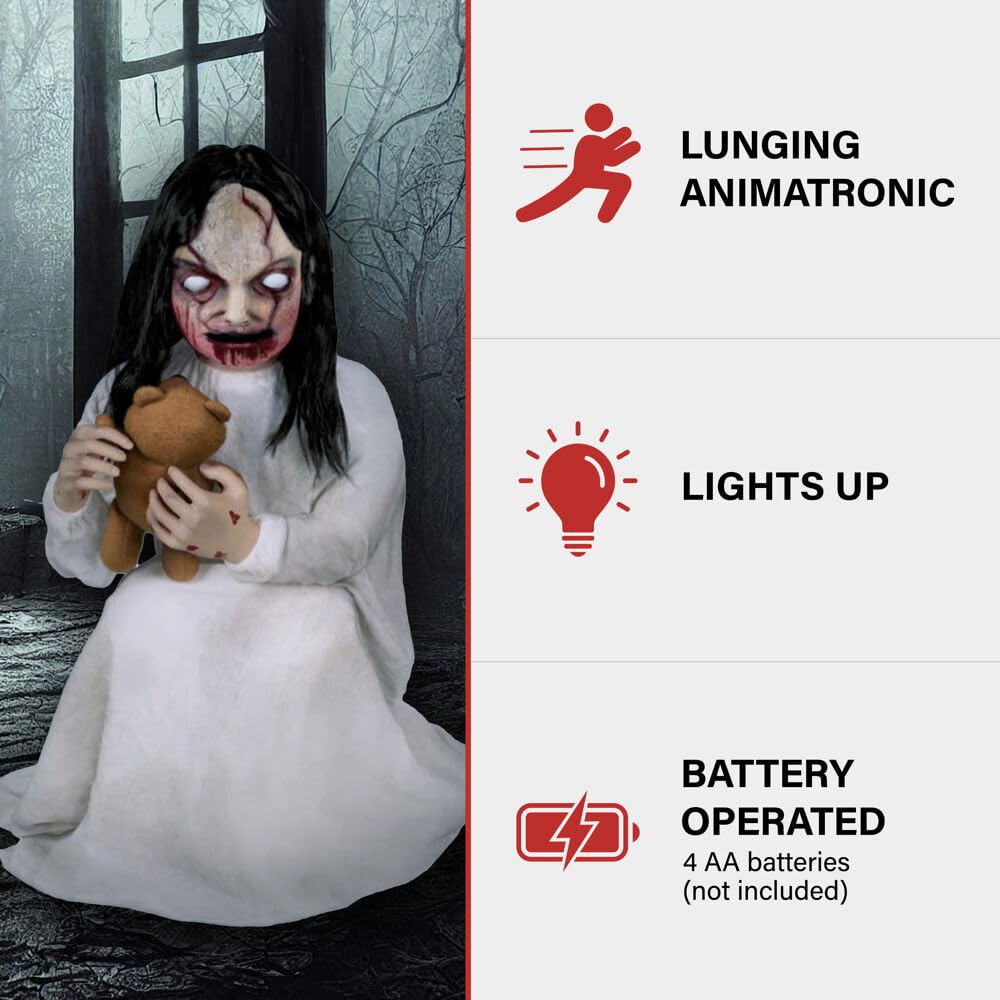 Haunted Hill Farm Motion-Activated Lunging Lily The Demonic Zombie Girl by Tekky