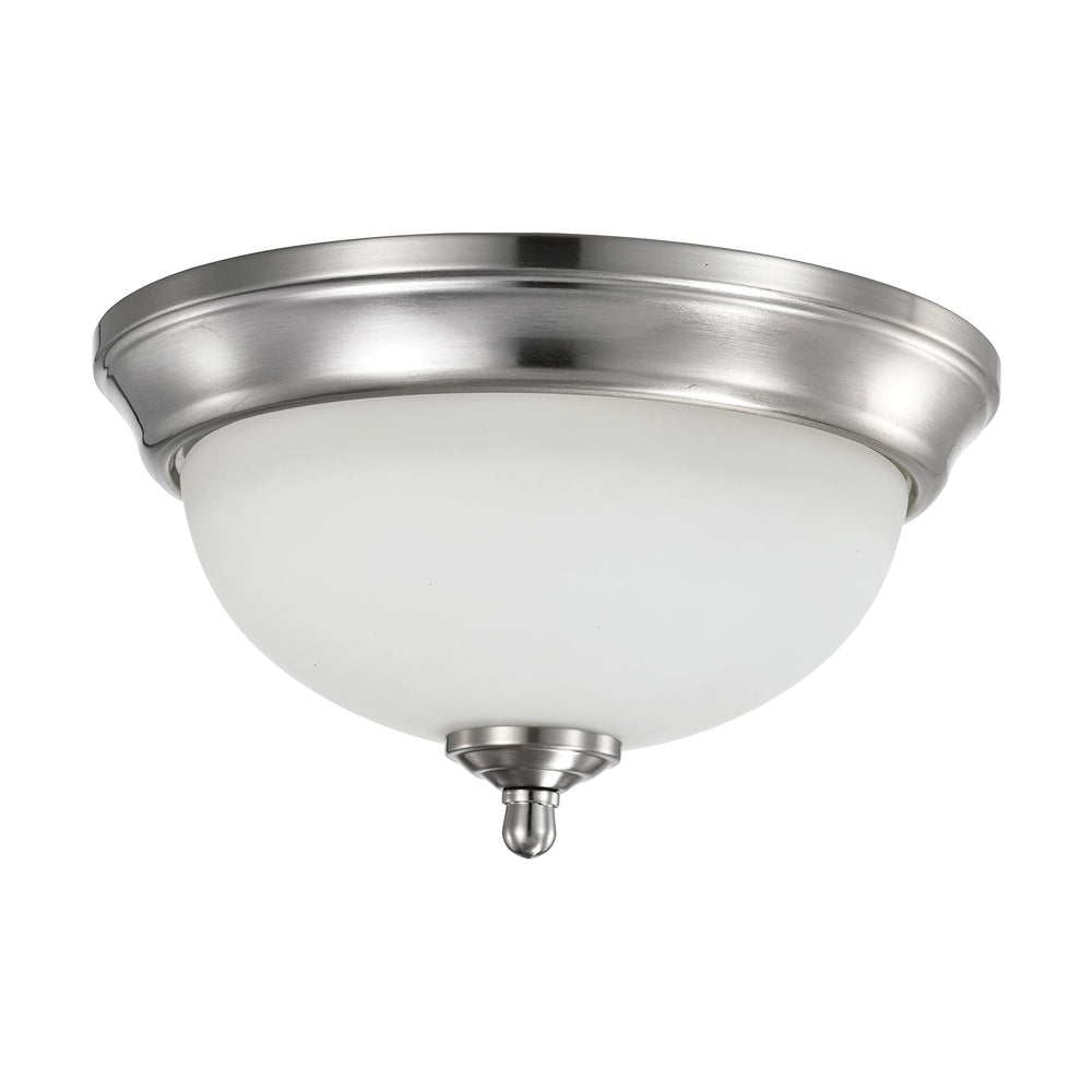 19 Watt 11 Inch Led Flush Mount Fixture Dimmable Brushed Nickel Frosted Glass - Diamond Home USA