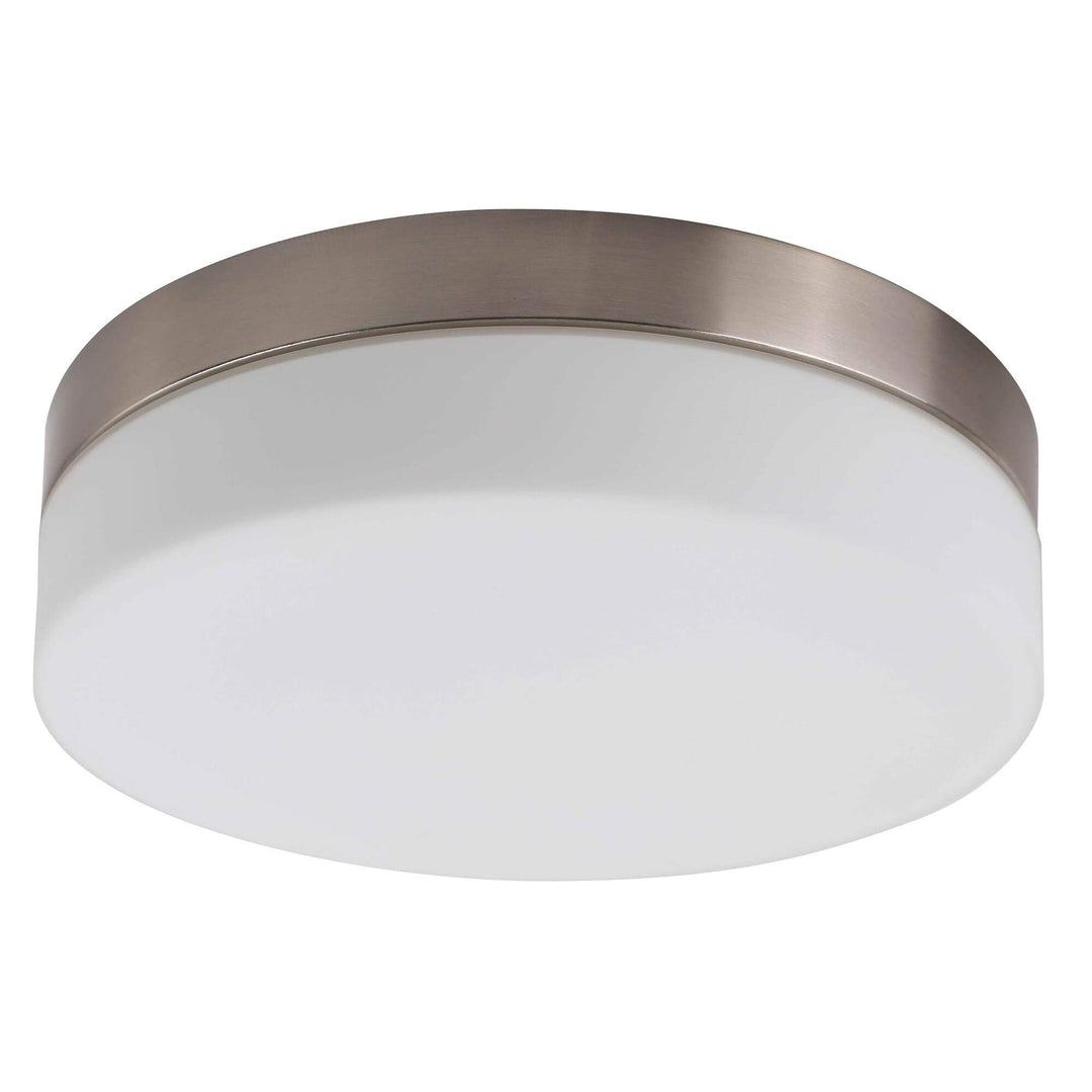 1 Light Flush Mount Ceiling Light in Brushed Nickel Mid-Century Modern Glass