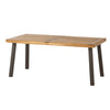 Christopher Knight Home Della Acacia Wood Dining Table Natural Stained with Teak Finish With Rustic Metal