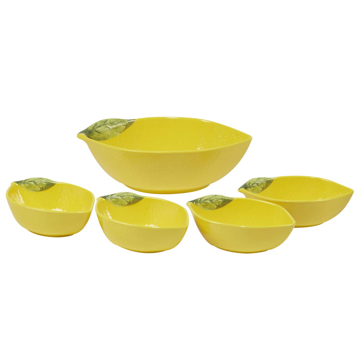 Certified International Zest 3-D Lemon 5 pc Melamine Serving Bowl Set Multicolor