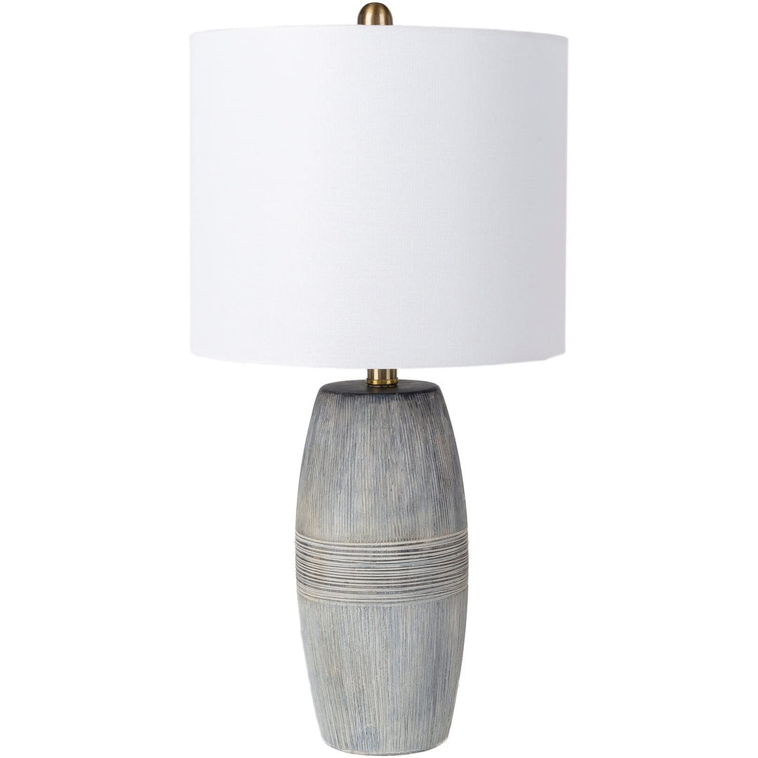 Modern Ceramic Glazed Grey Table Lamp 24" h X 12" w 12" d White Contemporary