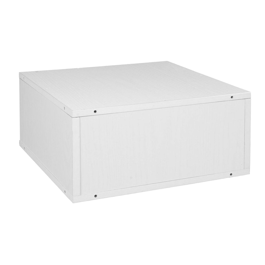 Half Size Stackable Storage Cube- White Wood Grain Off/White Modern Contemporary