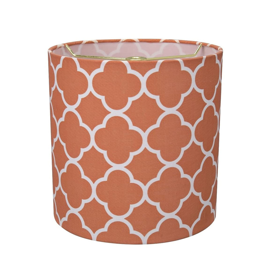 Drum (Cylinder) Shaped Spider Construction Lamp Shade In Orange (8" X 8" 8")