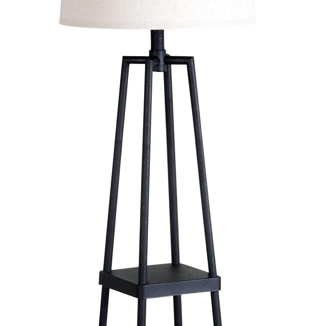 Modern Distressed Floor Lamp Black Contemporary Reading Light 3Way 4 Leg