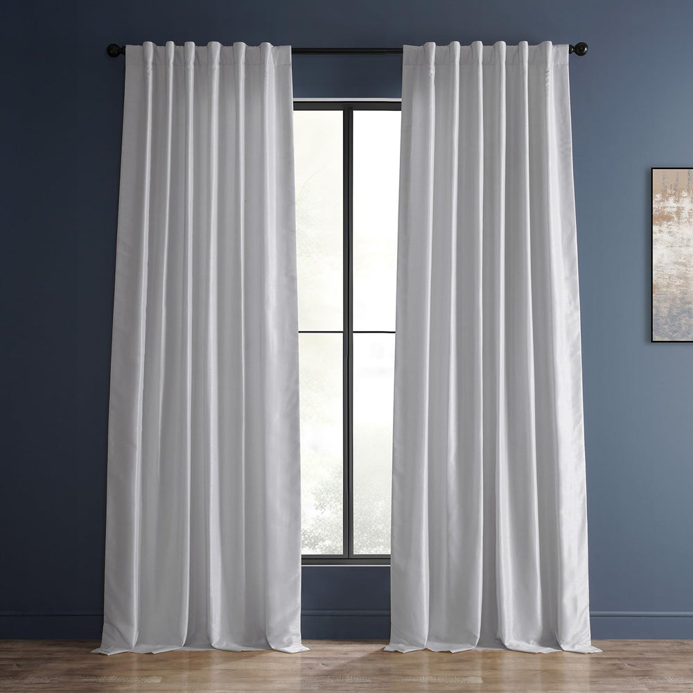 HPD Half Price Drapes Room Darkening Curtains for Bedroom Vintage Textured 50 x 120 - Ice