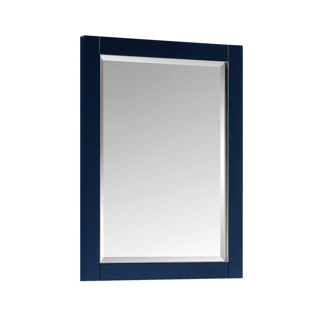 AVANITY Mason 24 in. Wall Mounted Mirror with Brushed Silver Trim - 24" W x Navy Blue - Diamond Home USA