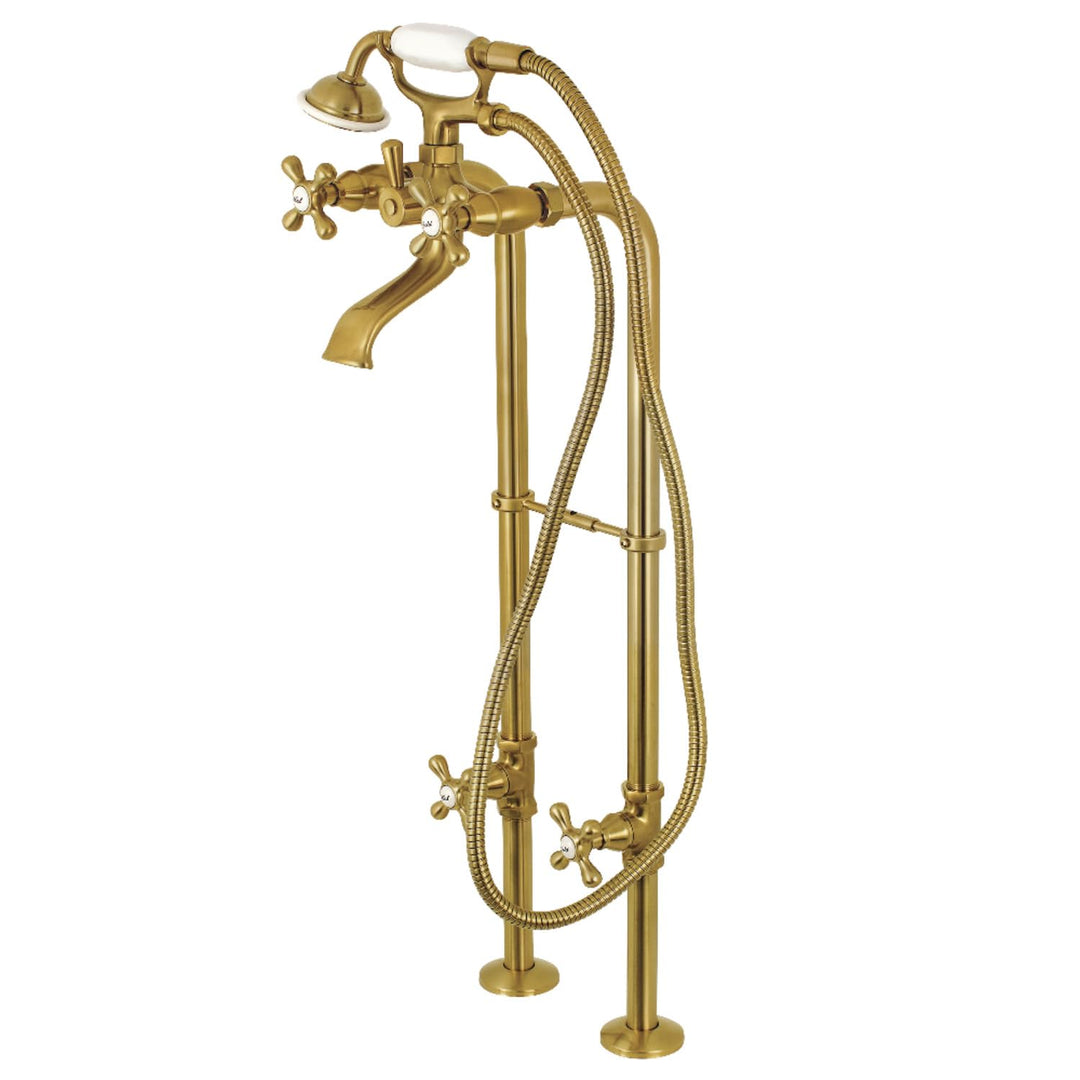 Kingston Brass CCK266K7 Freestanding Tub Faucet Package Brushed Brass 32-5/8