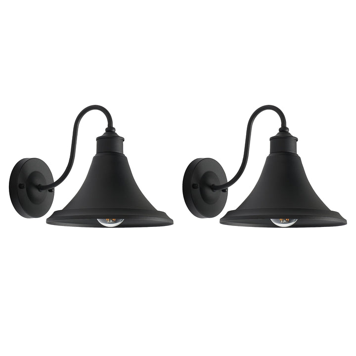 Lighting 9" Outdoor Wall Sconce (Set of 2). X 12" W/d/h Black Transitional Steel