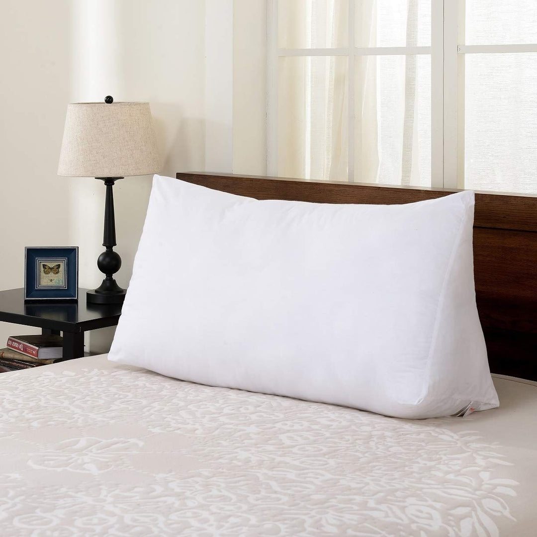 Ultra Supportive Oversized Reading Wedge Pillow - White Cotton Single