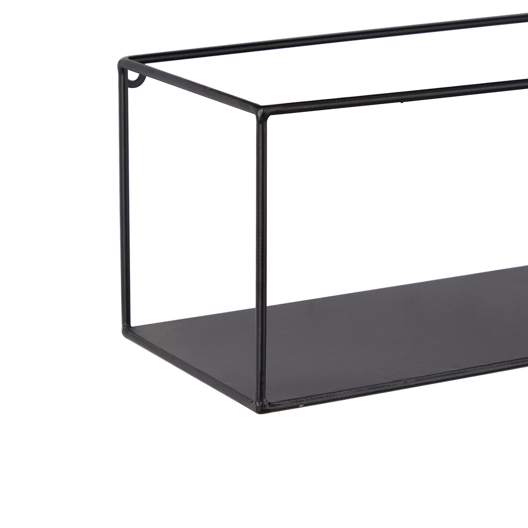 Black Metal Modern Wall Shelf (Set of 2) S/2 24" 23" w Contemporary