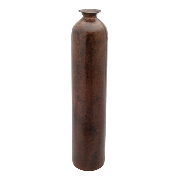 Stone Bronze Finish Bottle Vase 5x5x23.5 Brown Brass