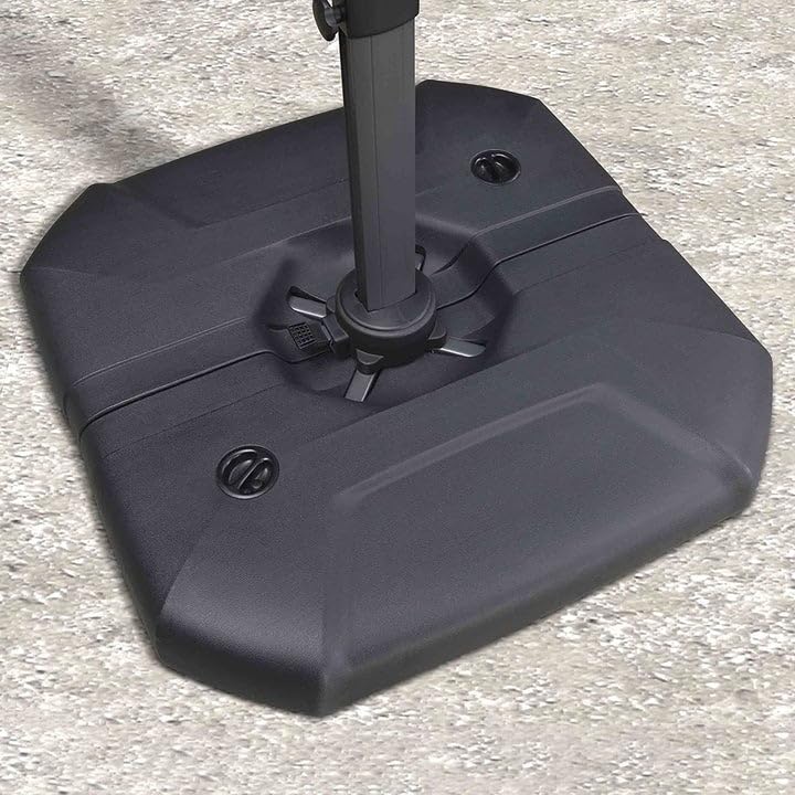 Purple Leaf Umbrella Base 39.37in Black Square Plastic