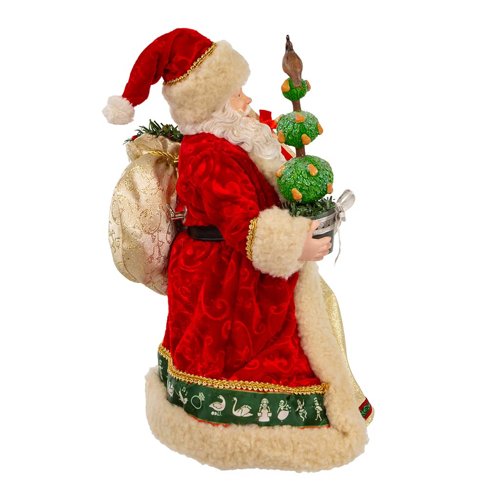 Kurt Adler 10.5-Inch Fabriché Musical 12 Days of Christmas Santa