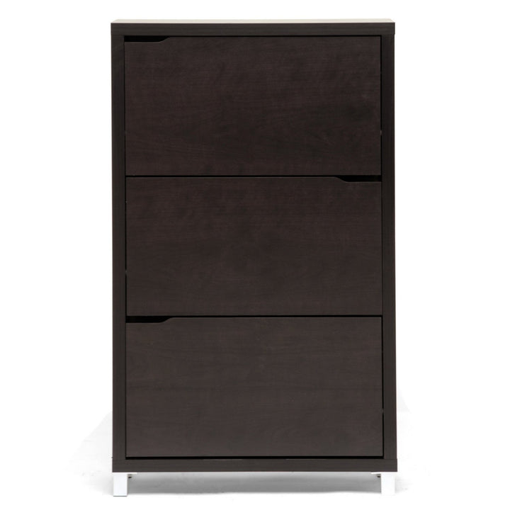 Baxton Studio Simms Modern Shoe Cabinet Dark Brown