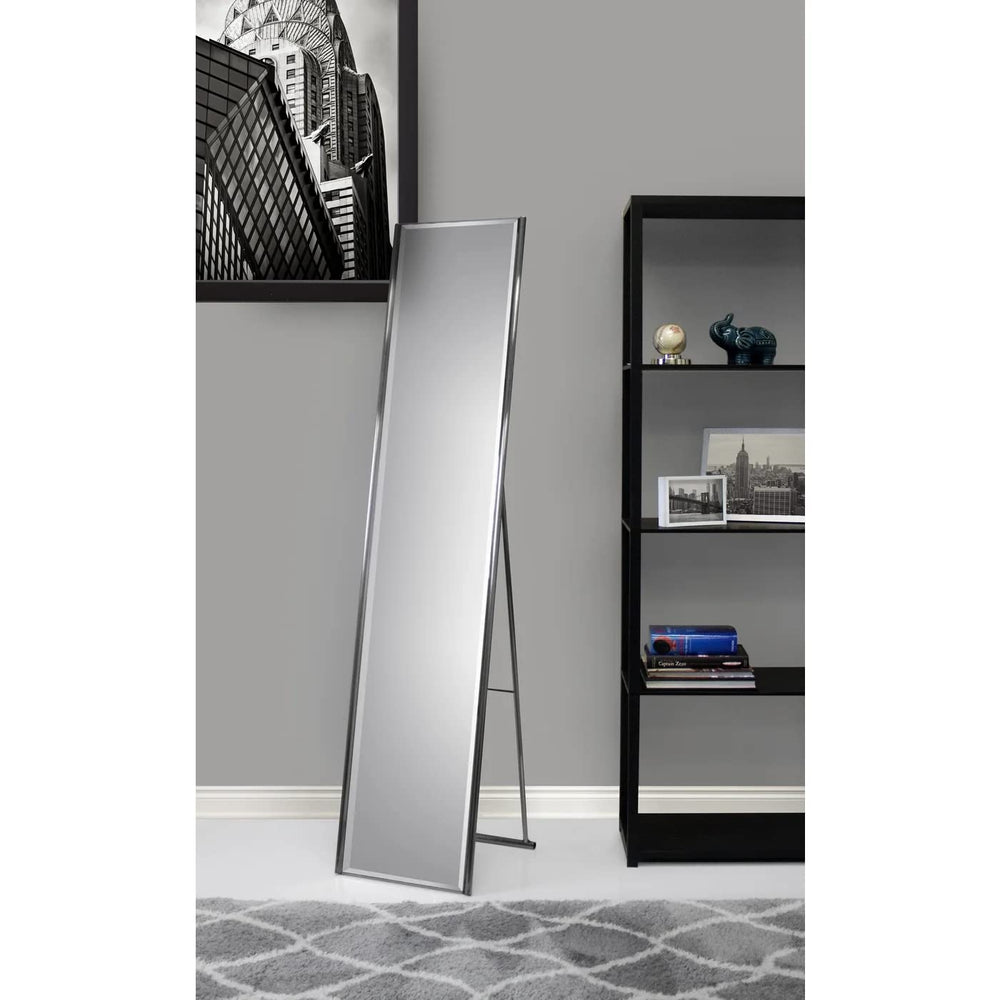 Adesso Alice Simple Modern Full Length Mirror with Satin Steel Folding Frame - Diamond Home USA