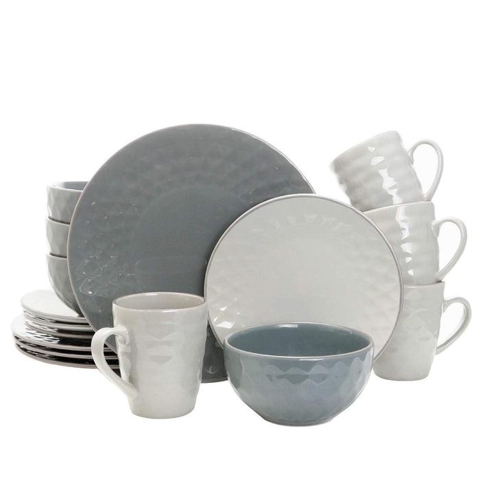 Pearl 16-piece Dinnerware Set In Slate And Stone Multi Color Solid Casual