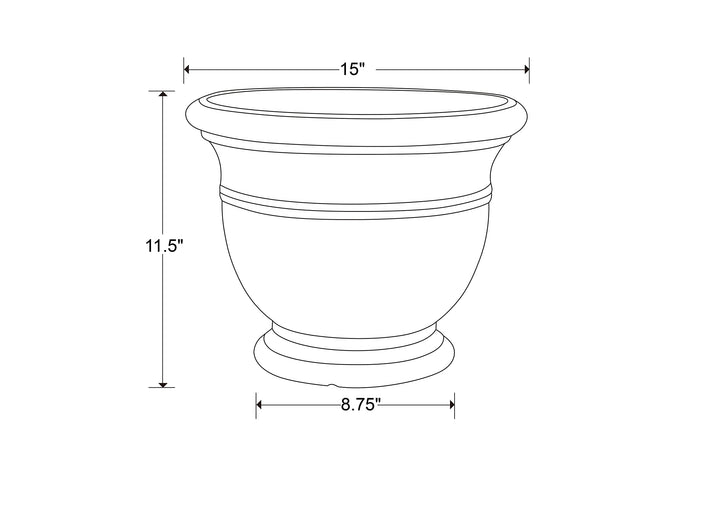 Southern Patio 15" Jean ierre Indoor/Outdoor ot lanter with Drainage Hole