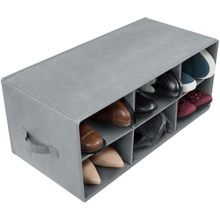 Shoe Organizer Bin 6 Section Cubby Shelves Foldable Portable Detachable Closet