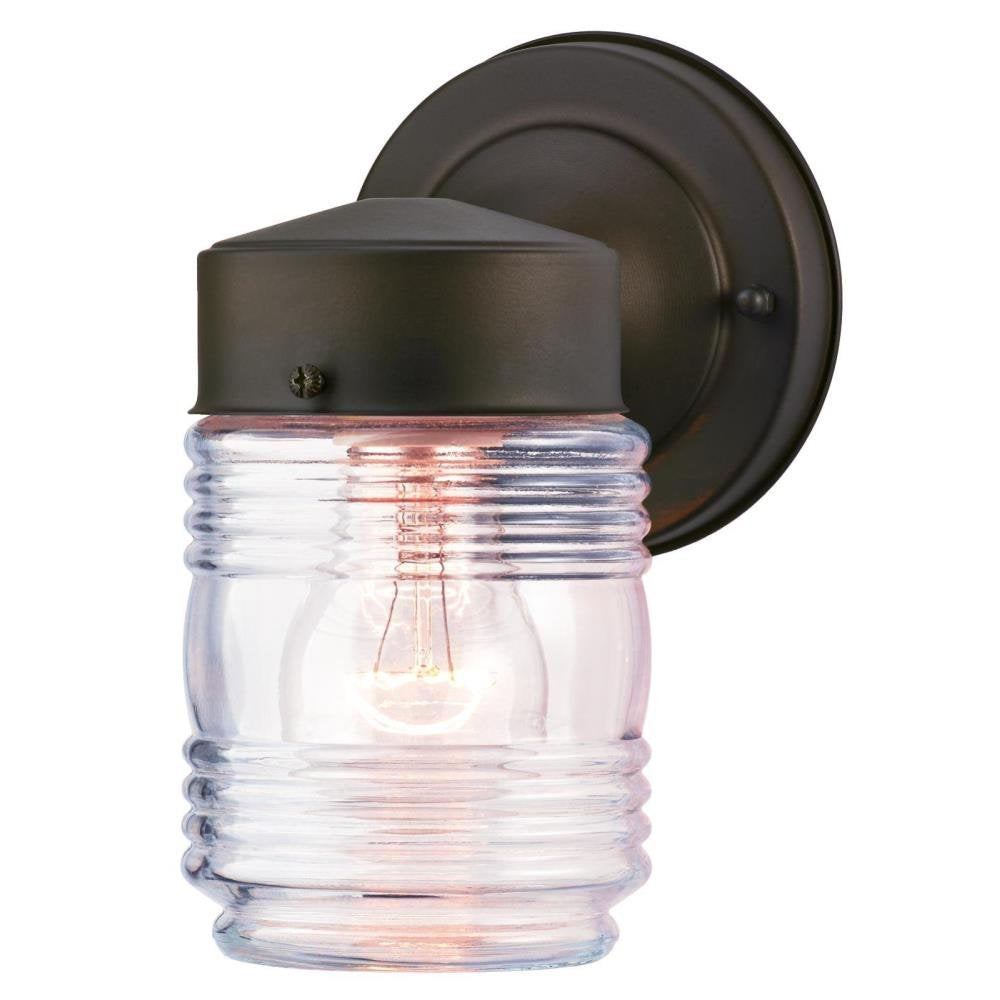 Westinghouse 6688200 One-Light Outdoor Jelly Jar Wall Fixture Oil Rubbed