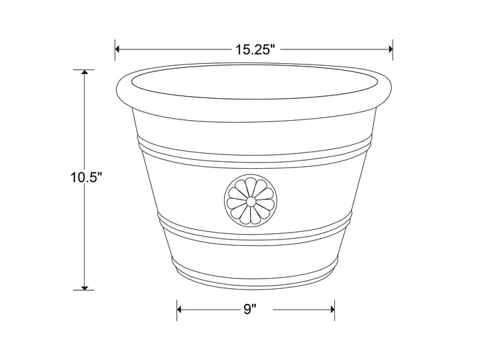 Southern Patio 15.25" Modesto Planter