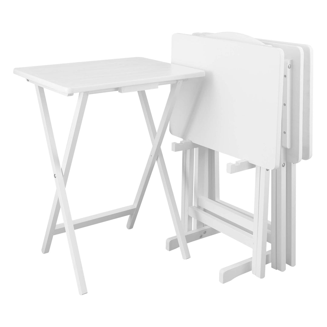 Casual Home White Tray Table 5pcs Set White - Painted