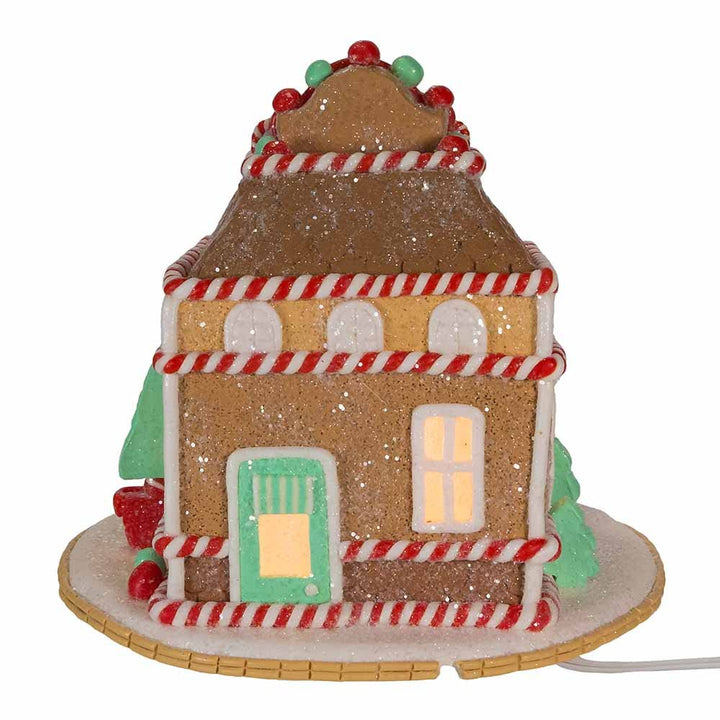 Kurt S. Adler Lighted Shop Gingerbread House 7.5-Inch Brown