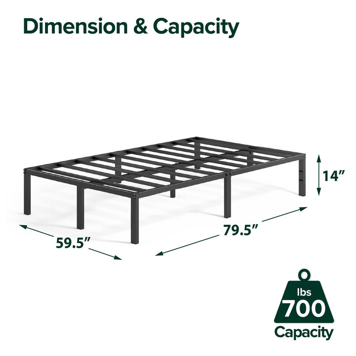 ZINUS Yelena 14 Inch Metal Platform Bed Frame / Slat Support / No Box