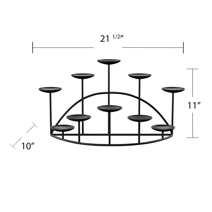 SEI Furniture 10 Candle Wrought Iron Candelabra Matte Black