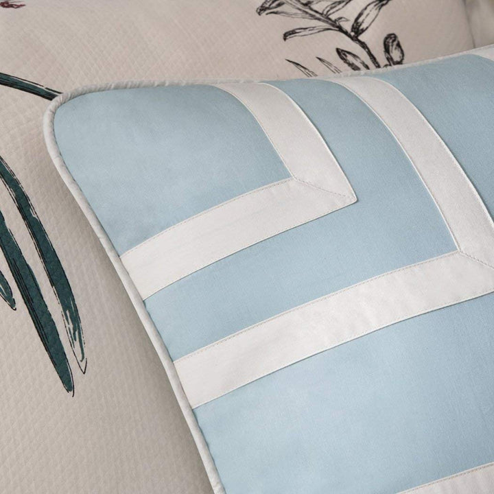 7 Piece Girls Light Blue Off White Bird Themed Comforter Cal King Set California - Diamond Home USA