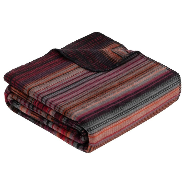 Cotton Blend Fall Color Cozy pe Throw Blanket 'Guntur' Black Orange Red