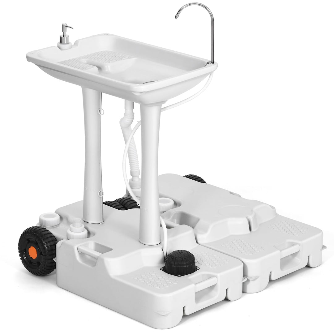 Portable Sink Camping 30l with Rolling heels Hand ashing Station Sewage Tank