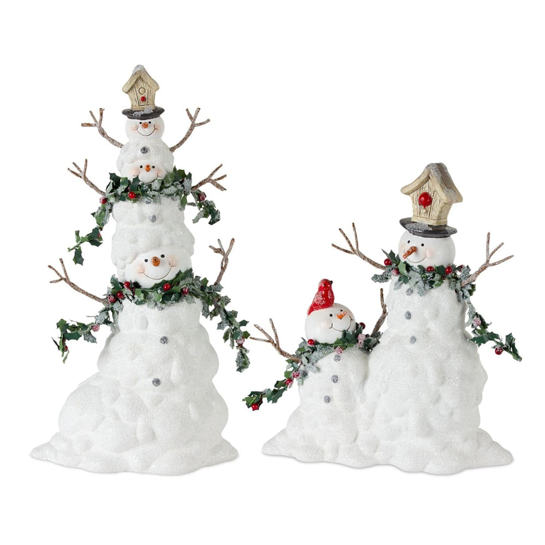 Terracotta Snowman (Set of 2) White Ceramic