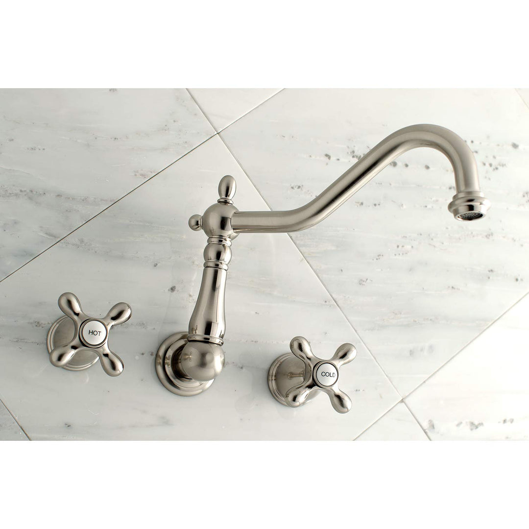 Kingston Brass KS1028AX Heritage Roman Tub Faucet Brushed Nickel