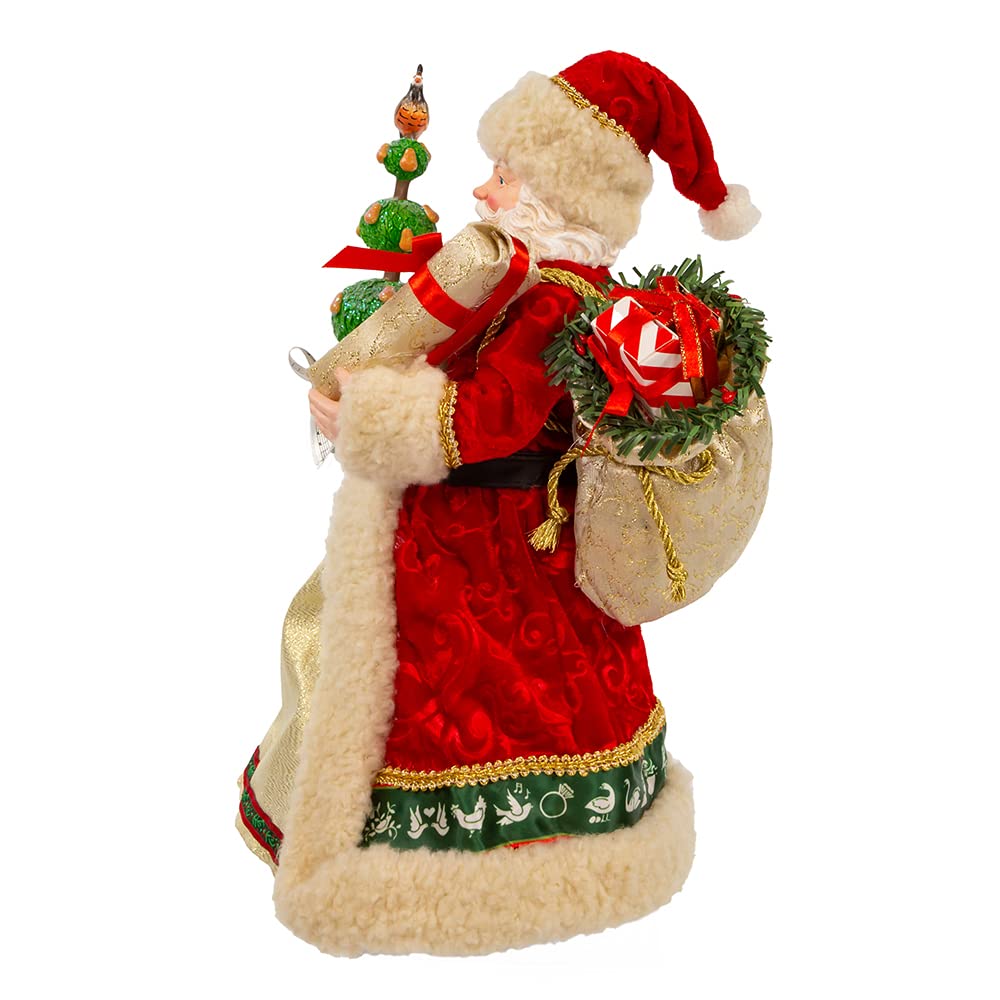 Kurt Adler 10.5-Inch Fabriché Musical 12 Days of Christmas Santa