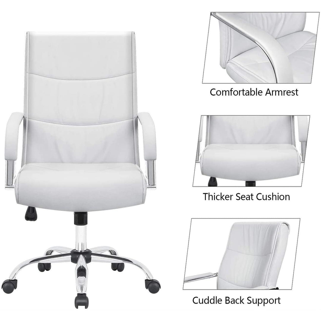 High Back Office Desk Chair Task Conference White Modern Contemporary