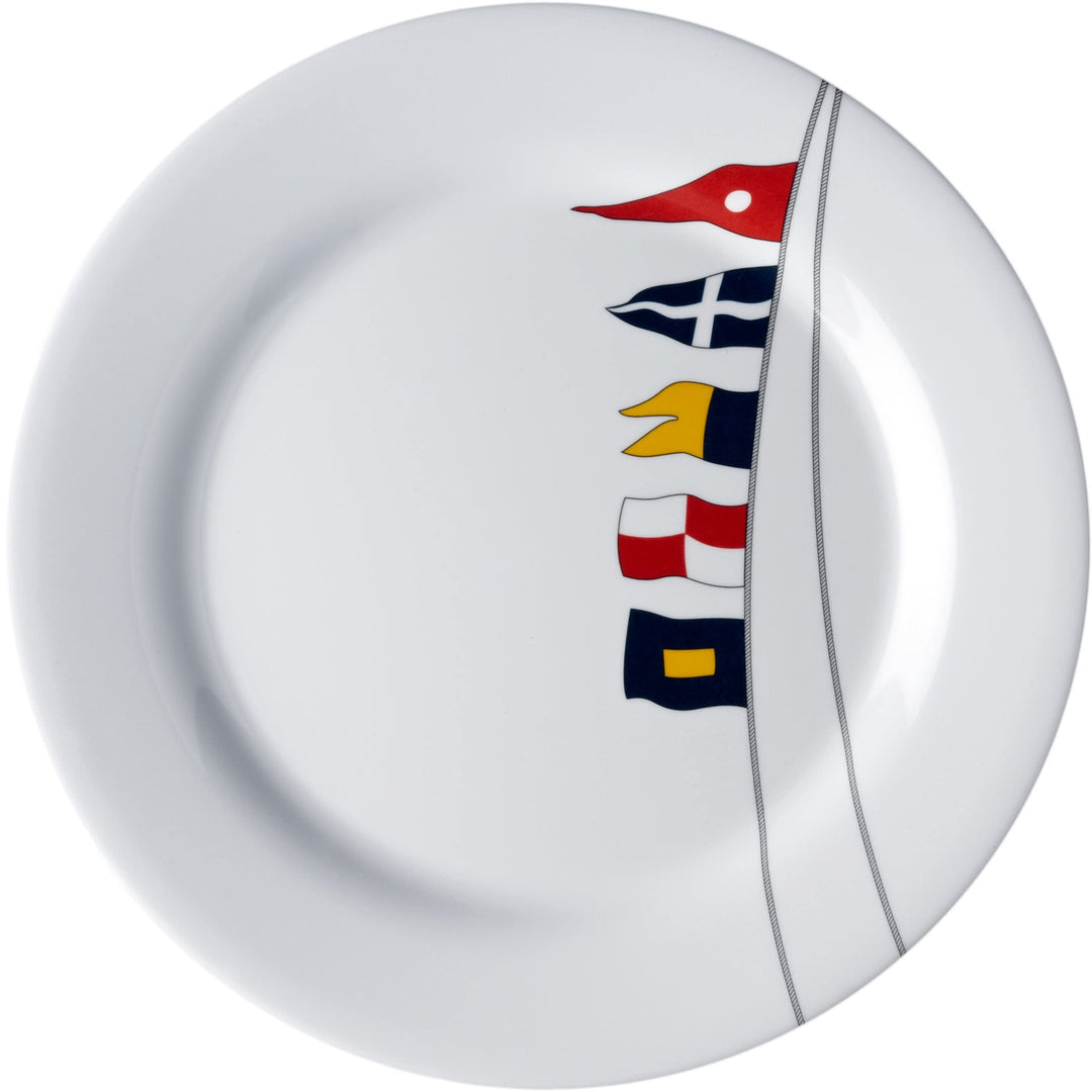 Non-slip Dinner Plate Set Of 6 Multi Color Coastal Casual Round Dishwasher Safe