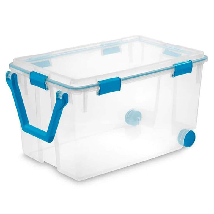 Sterilite 120 Qt Wheeled Gasket Box Stackable Storage Bin with Latching Lid