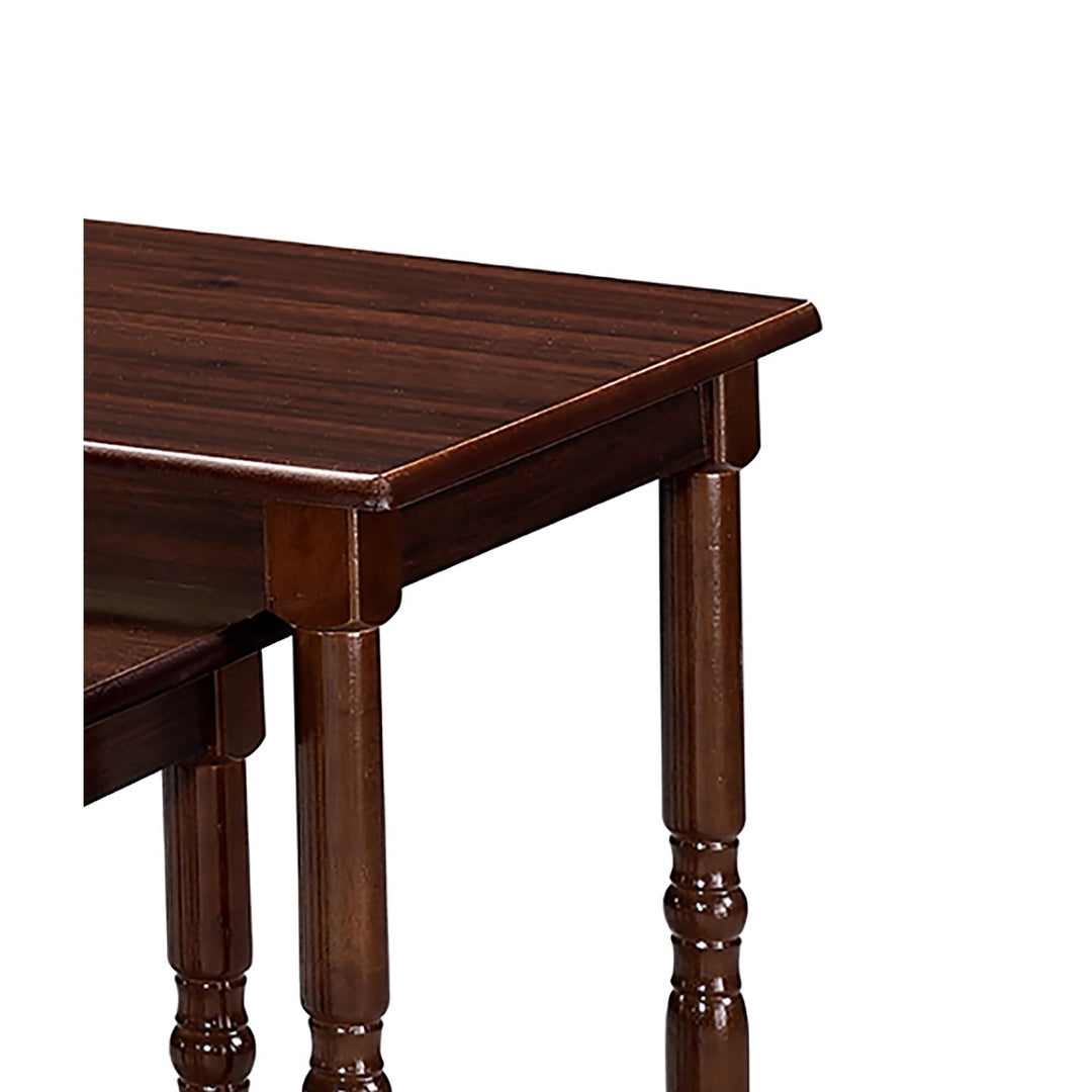 19 in. 3 Cherry Rectangle Nesting Tables Brown Traditional Rectangular Wood - Diamond Home USA