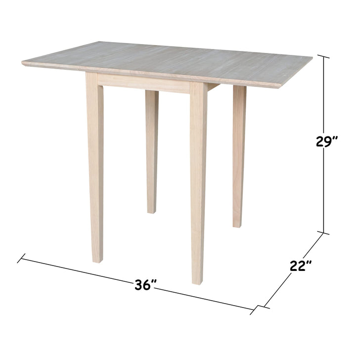 International Concepts Small Drop-leaf Table Unfinished